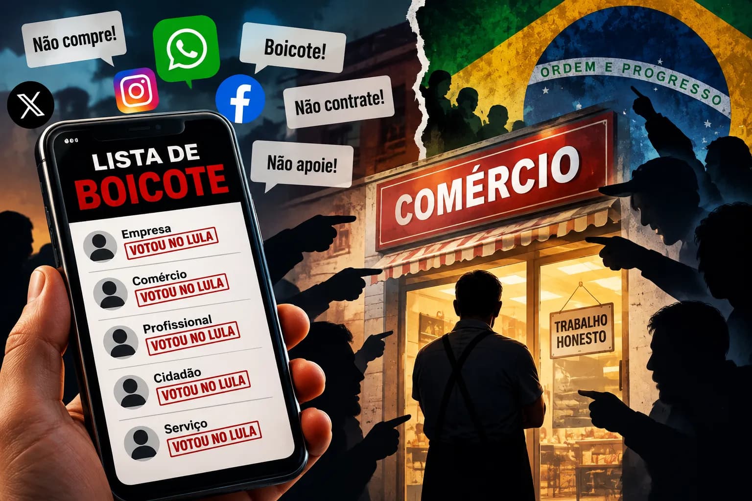 Listas de boicote contra eleitores de Lula preocupam e reacendem alerta sobre intolerância política no Brasil